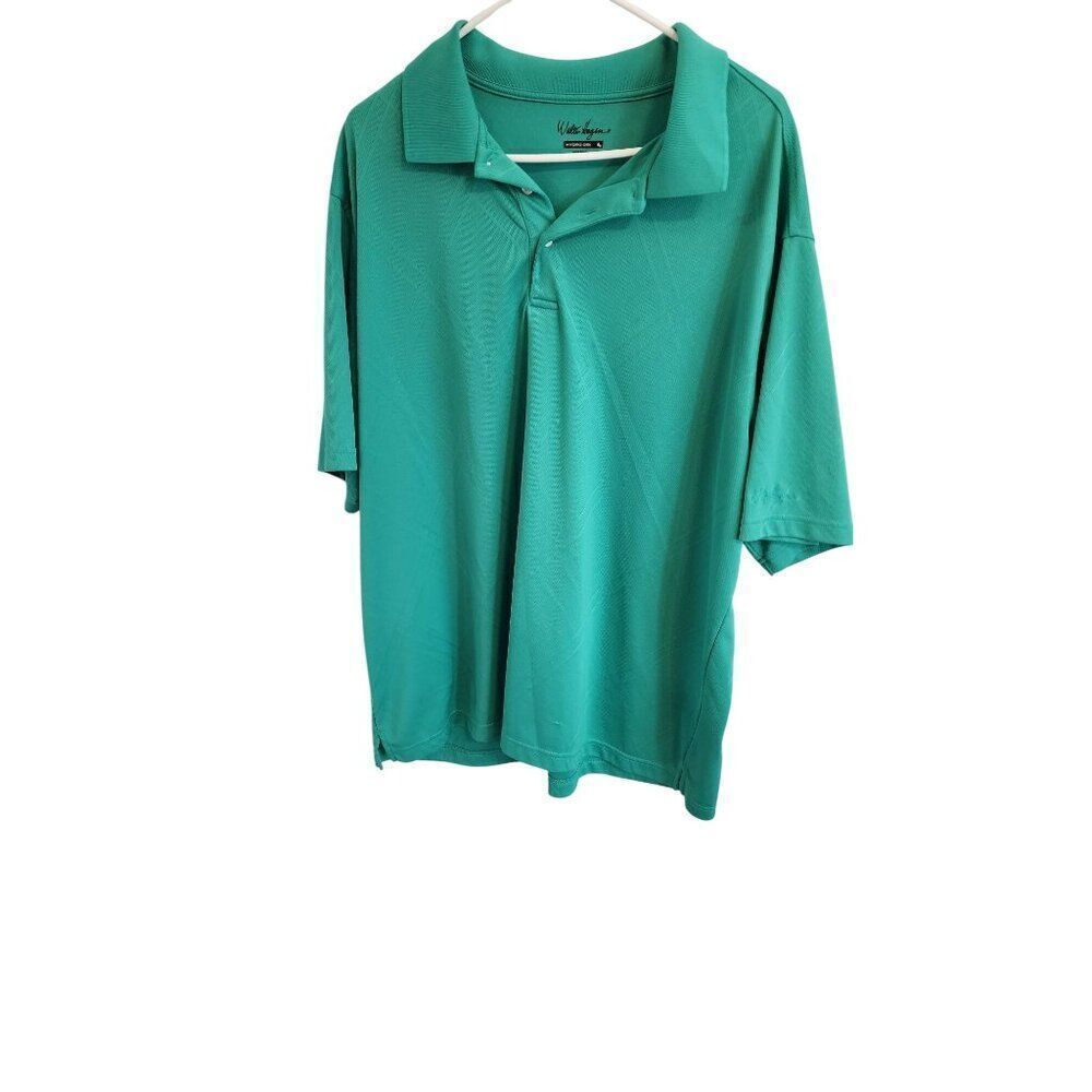 Walter Hagen Men's Hydro-Dri Collared Golf Shirt in Teal, Size XXL